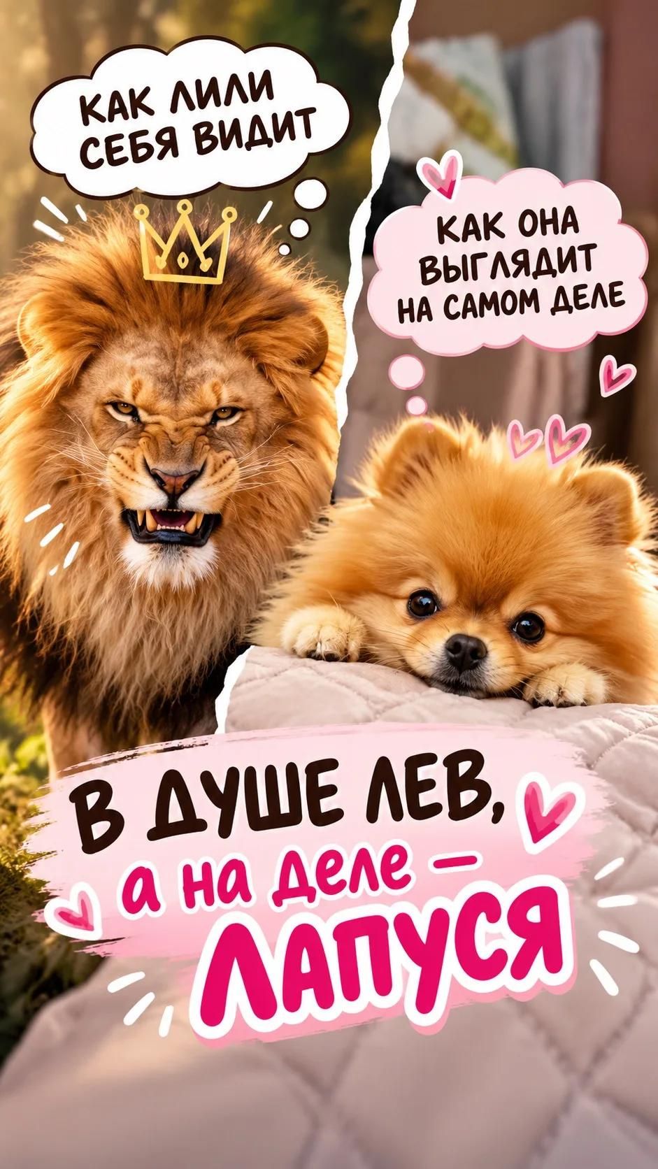 🦁 Лили думает, что она ЛЕВ… Но мы-то знаем правду 😂🐾