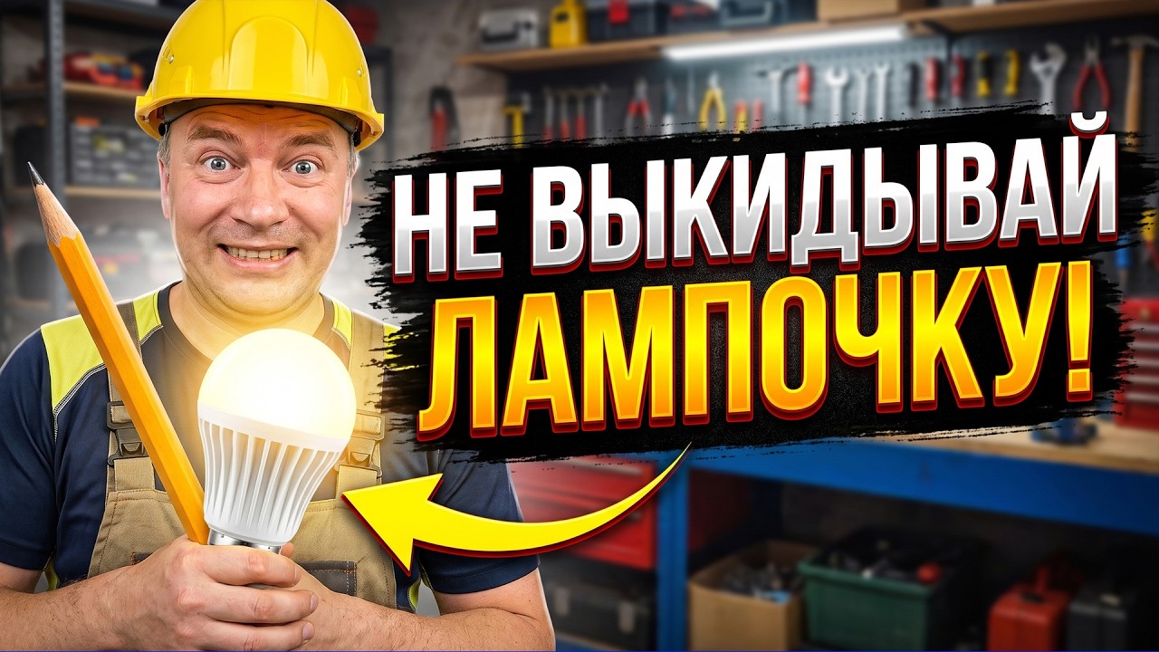Как починить светодиодную лампочку БЕЗ паяльника: Гениальный трюк с простым карандашом!