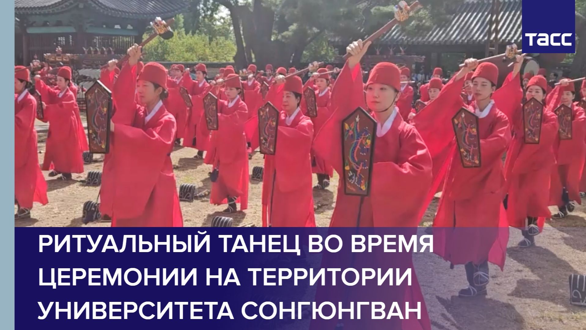 Ритуальный танец во время церемонии на территории Университета Сонгюнгван