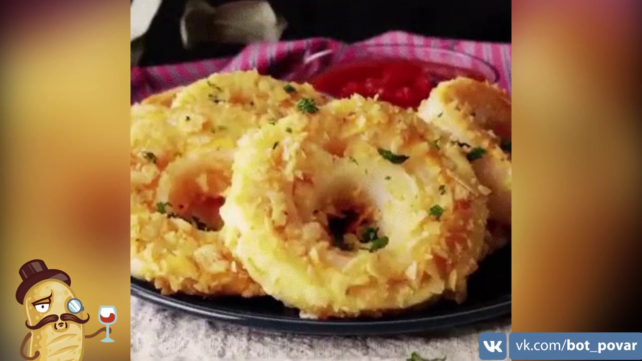 Луковые кольца с сыром 😍| Гиф-повар.ру