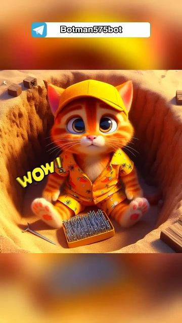 Котик на острове в нейросети #dalle3 #chatgpt #aiart #aicat #кот #юмор #нейросеть #ии #юмор #мультик