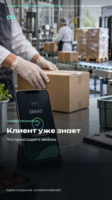 Клиент сам видит статус заказа
