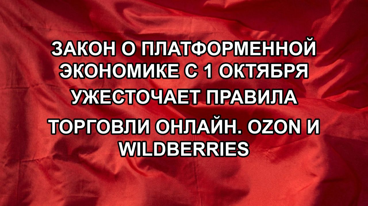 Закон о платформенной экономике с 1 октября ужесточает правила торговли онлайн. Ozon и Wildberries