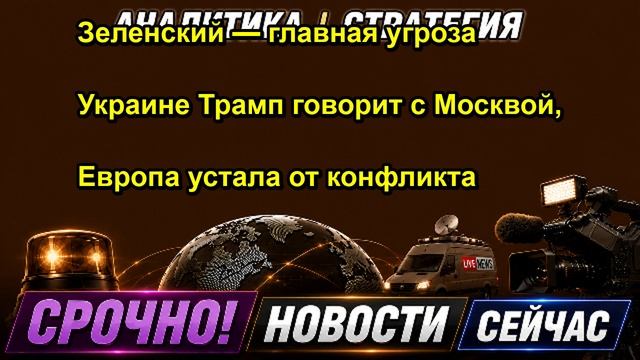 Зеленский — главная угроза Украине Трамп говорит с Москвой, Европа устала от конфликта
