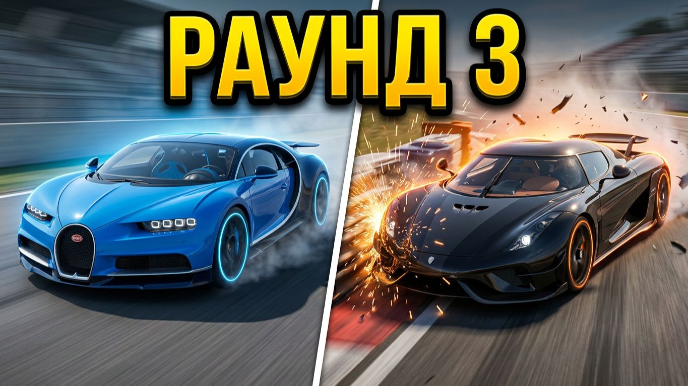 ROUND 3/BUGATTI CHIRON VS KOENIGSEGG REGERA /SUPERCAR CRASH CHAMPIONSHIP BEAMNG DRIVE/