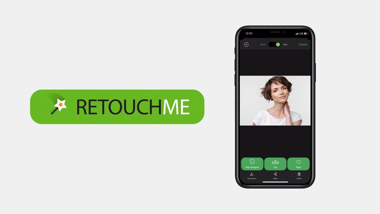 Інфографіка для програми Retouch Me: Body & Face Editor - як зробити шкіру обличчя ідеальною на фото