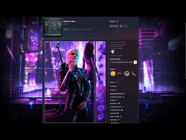 Ведьмак в киберпанке оформление для Steam профиля