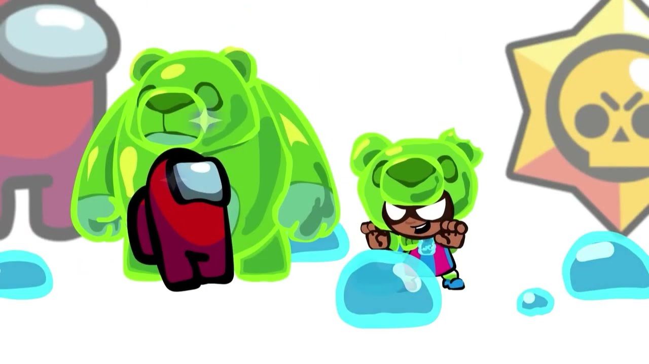 Мини-член экипажа убивает персонажей Brawl Stars и Duolingo | Among Us