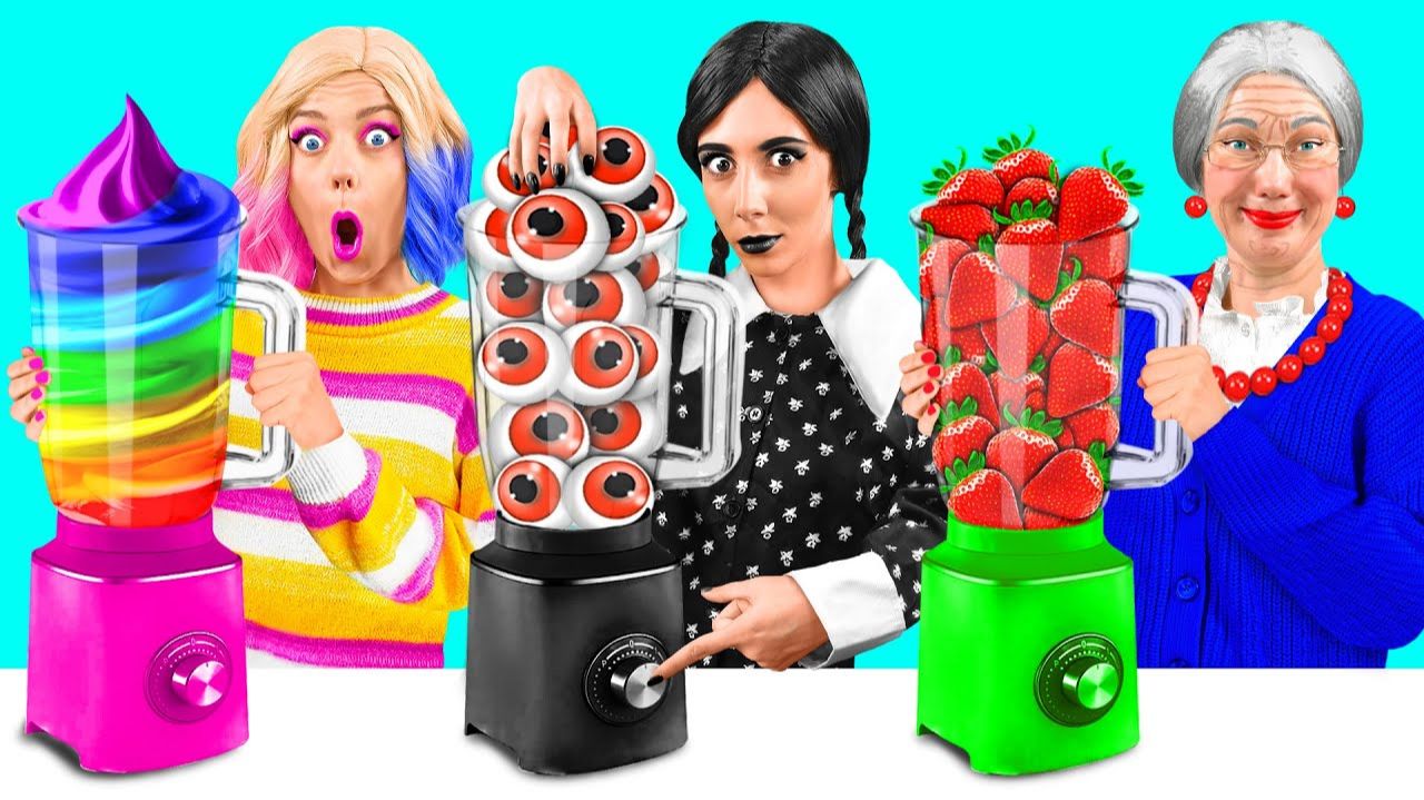 Кулинарный Челлендж# Уэнсдей Против Бабушки # Сумасшедший Челлендж от Fun Teen