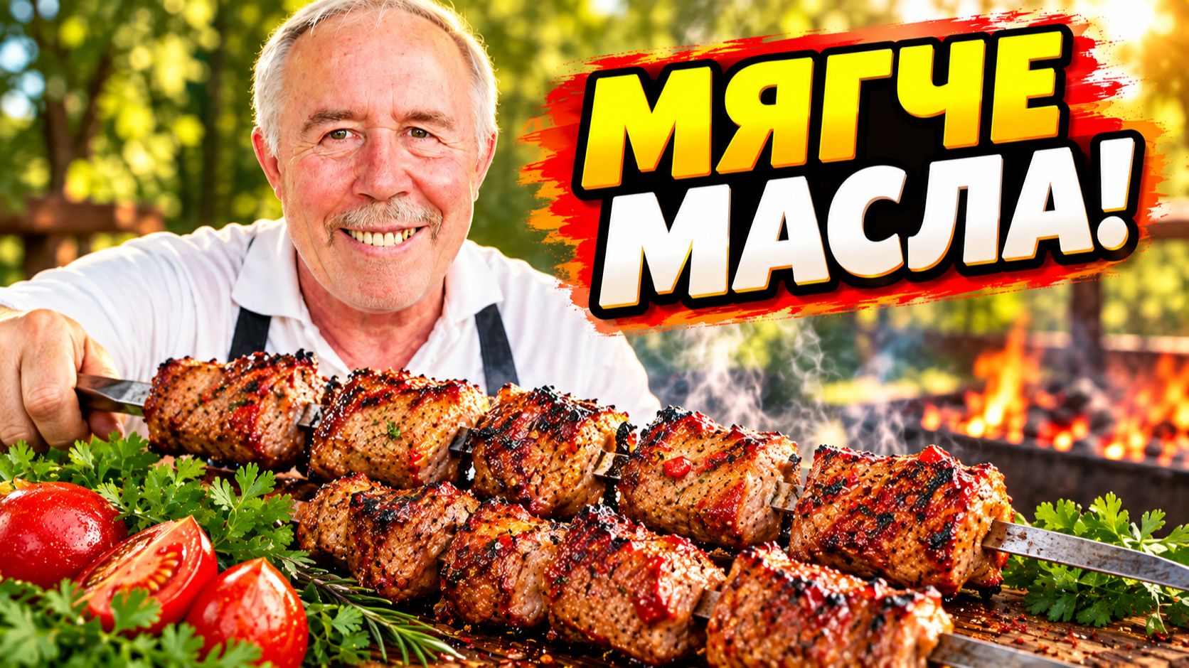 Мясо как масло! Шашлык из свинины в маринаде с аджикой и томатами