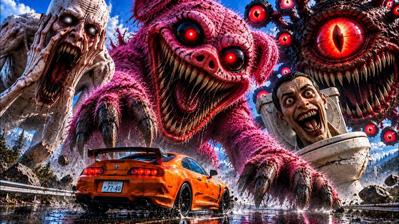 15 монстров пытаются ОСТАНОВИТЬ мою Supra! (Picky Piggy, Choo Choo Charles, SCP-096) ｜