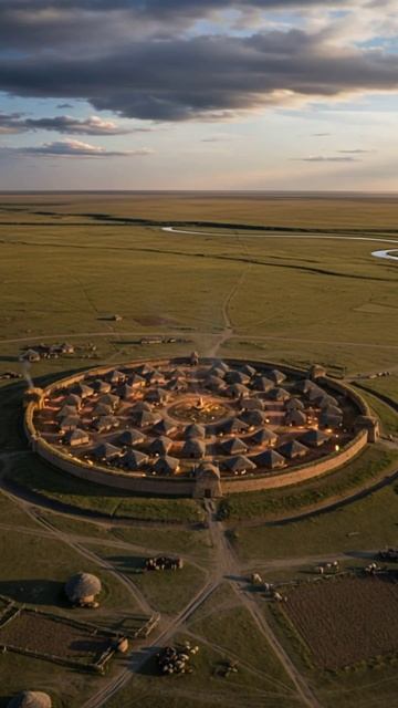 Аркаим - укрепленное поселение бронзового века 2000 лет до нашей эры
