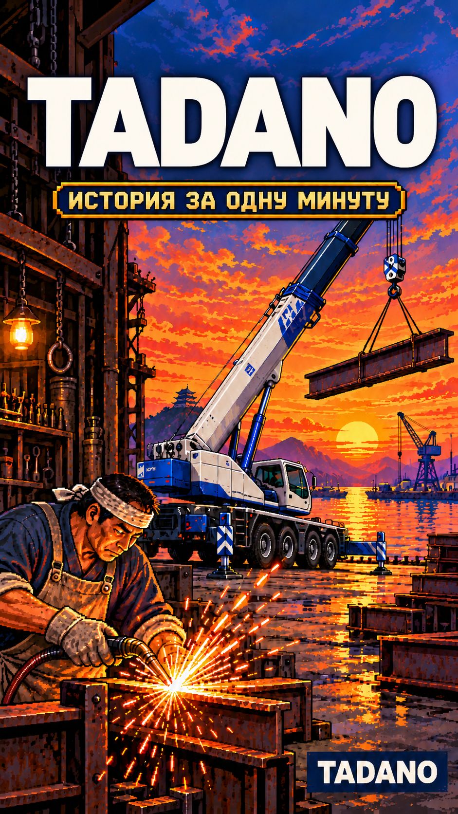 TADANO: история, начавшаяся с искры | Путь Масуо Тадано #Tadano #Спецтехника #ИсторияЗаМинуту