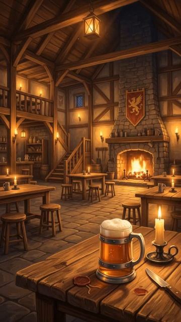 Medieval Tavern 🍺 Cozy Fantasy Ambience #shorts