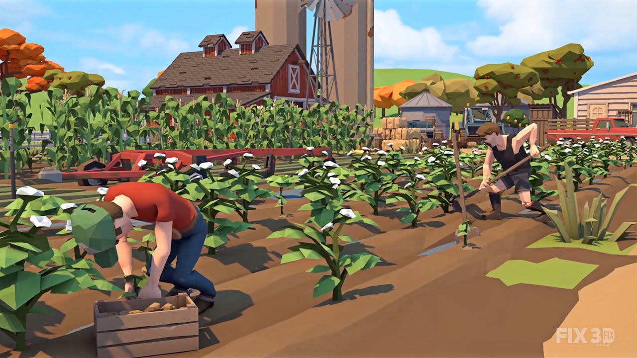 3D Low Poly Анимация Криптовалютной Игры Crypto Farm