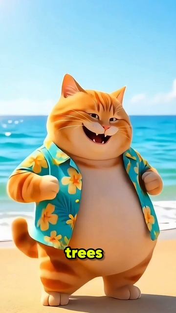 Пляжные танцы с котиком!  Веселая детская зарядка-разминка 