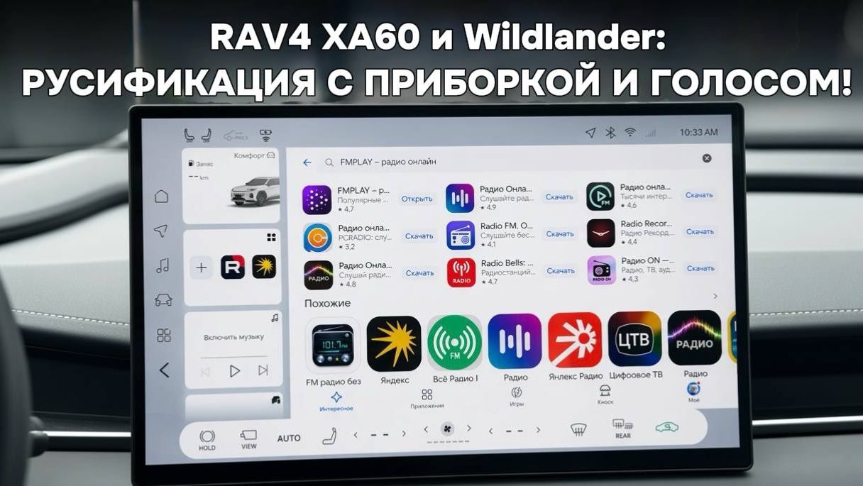 Toyota RAV4 XA60 и Wildlander: Русификация с переводом приборки, голосовым управлением и RuStore!