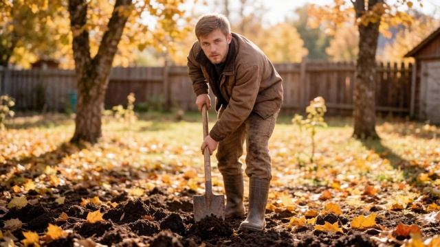 ПЕРЕКОПКА ЗЕМЛИ НА ДАЧЕ  ОСЕНЬЮ