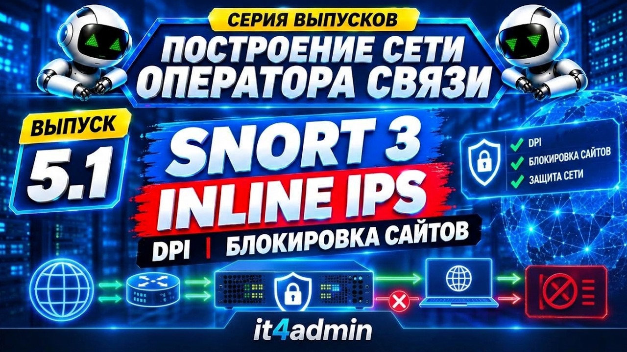 Как настроить Snort 3 (DPI / Inline IPS) | Пример блокировки трафика в сети провайдера — Выпуск 5.1