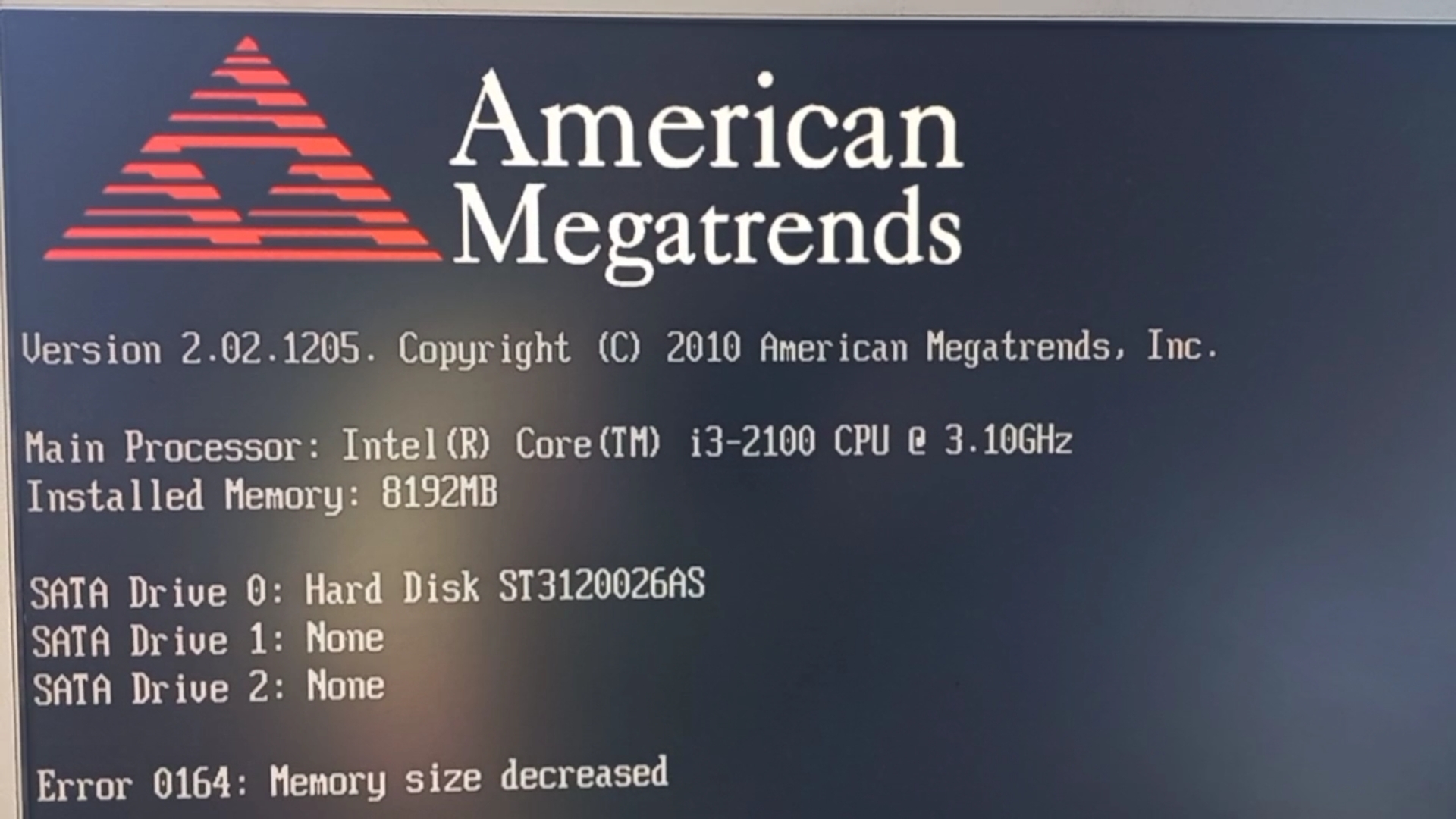 ОШИБКА ВИНДОВС ПРИ ВКЛЮЧЕНИИ Memory Size Decreased