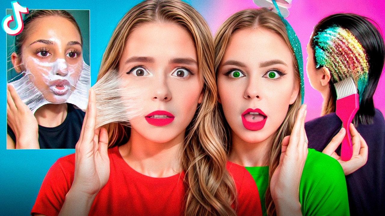 Я СДЕЛАЛА САМЫЕ НЕОБЫЧНЫЕ БЬЮТИ ЛАЙФХАКИ ИЗ ТИКТОК 😱 ДАБЛ БАБЛ Double Bubble