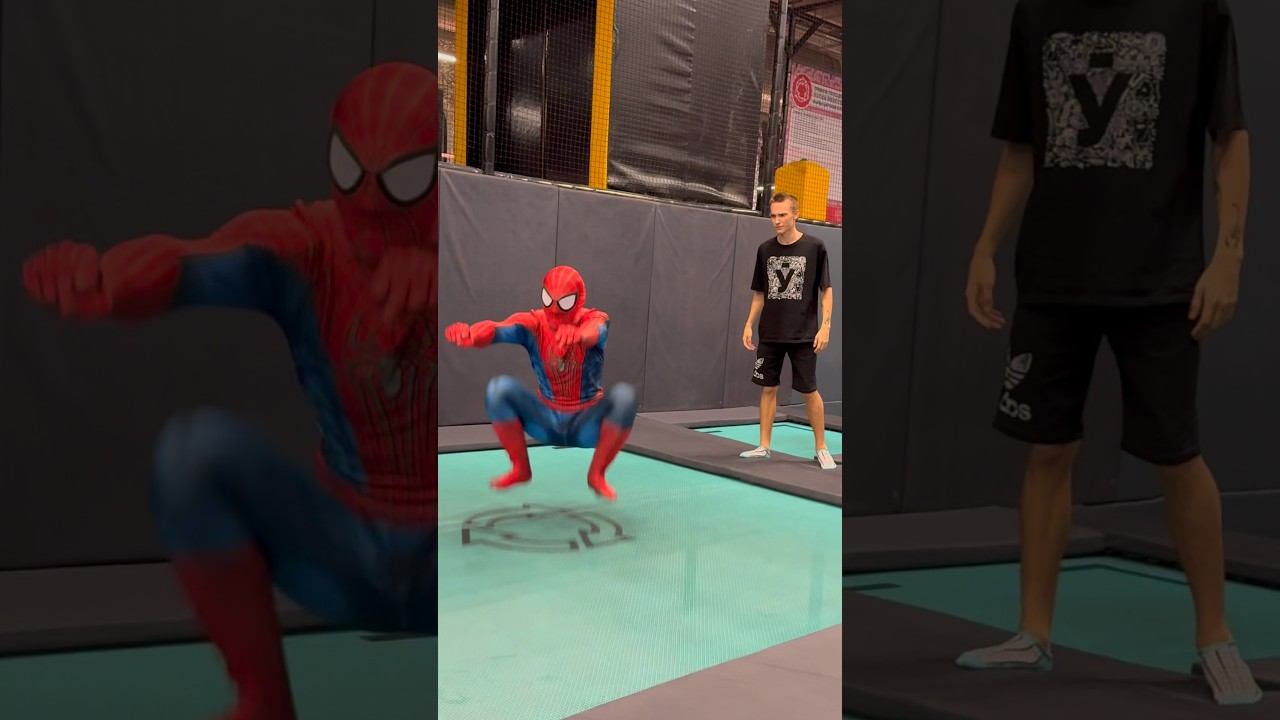 Who's Cooler: Spider-Man Or An Acrobat?  #spiderman