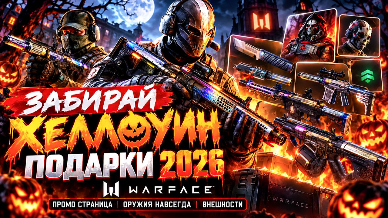 ЗАБИРАЙ ХЕЛЛОУИН ПОДАРКИ 2026 WARFACE - Промо Страница Оружия Навсегда и Внешности