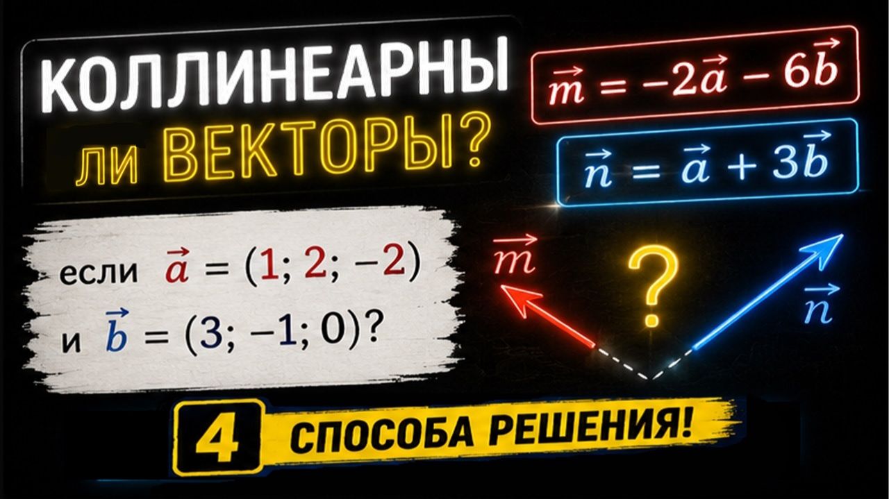 Коллинеарны ли векторы? 4 способа решения задачи