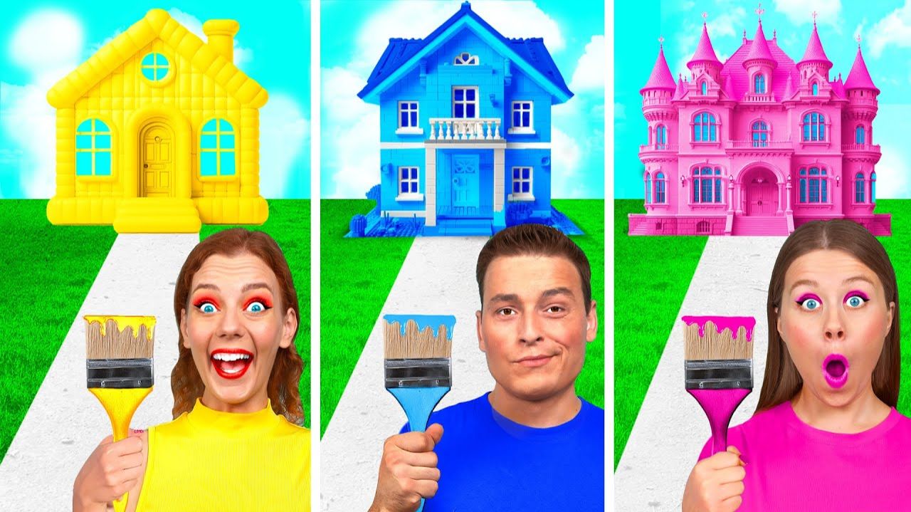 Домики Одного Цвета Челлендж # Смешные Челленджи от Fun Teen
