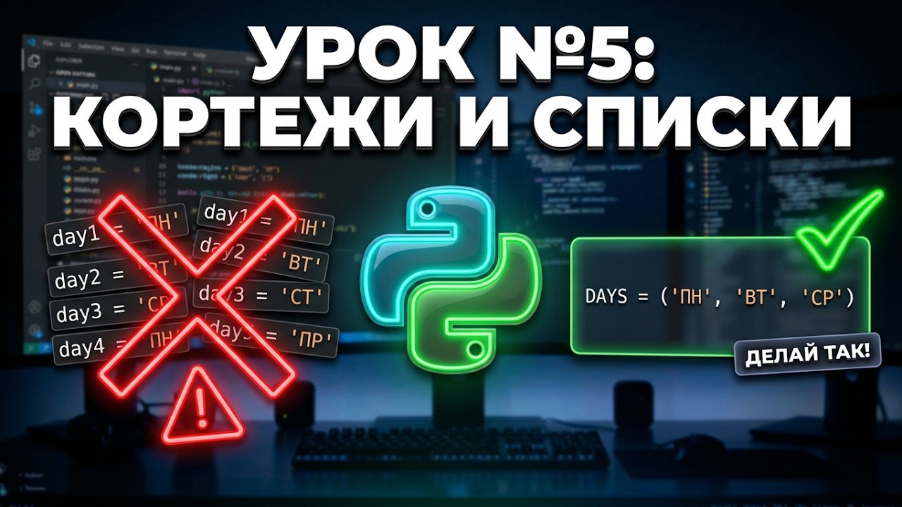 Изучение Python (Урок 5): Списки (list), кортежи (tuple) и их методы