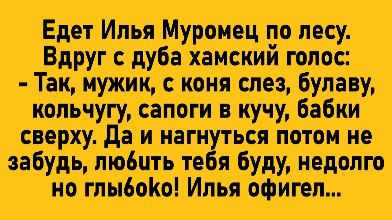 Как Илью Муромца в лесу схватили! Сборник свежих анекдотов! Анекдоты!