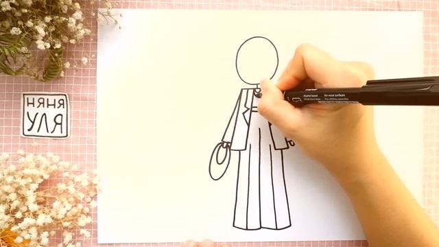 Как нарисовать ПРИНЦЕССУ на работе | Как нарисовать маму | Няня Уля Рисование для детей 2+