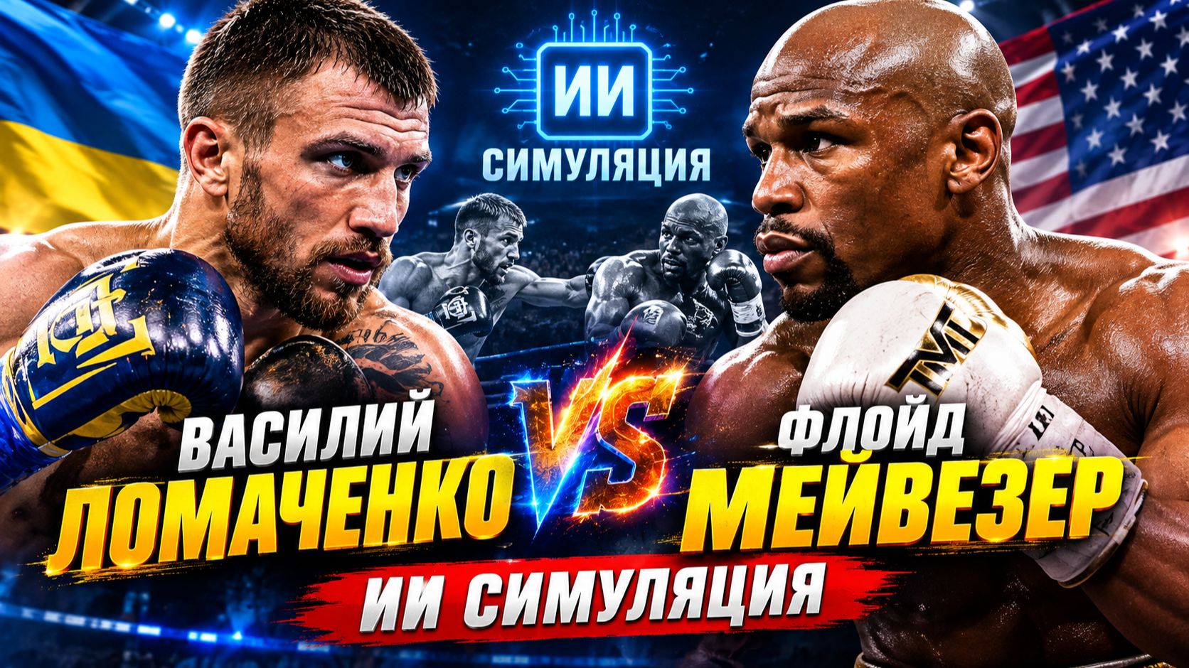 Василий Ломаченко vs Флойд Мейвезер. ИИ симуляция