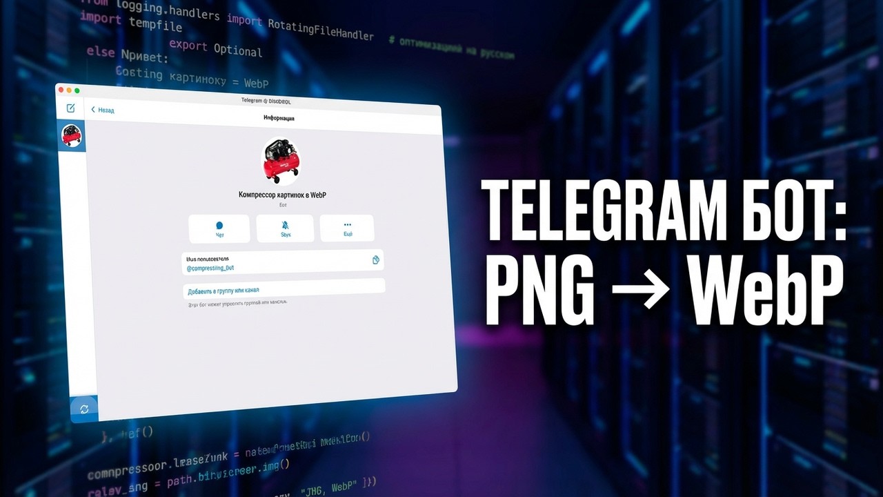 Идеальный конвертер из PNG в WebP через Telegram бот с помощью Antigravity