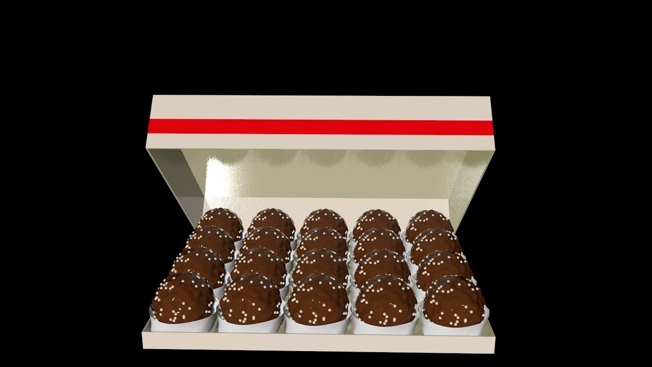 Box With Delicious Chocolate Candies In Сinema 4d Tutorial
