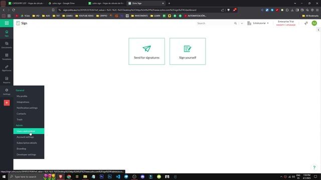 КАК НАСТРОИТЬ ZOHO SIGN И ИНТЕГРИРОВАТЬ ДРУГИЕ ИНСТРУМЕНТЫ