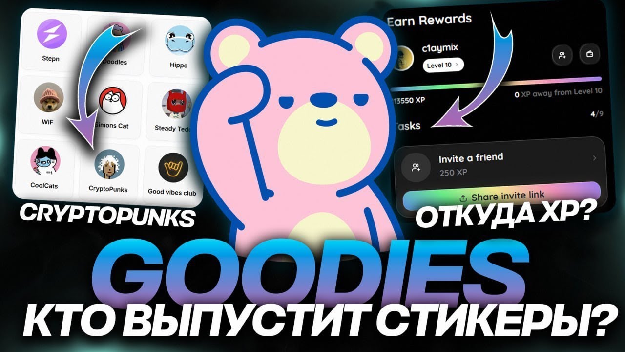 NFT-СТИКЕРЫ от CRYPTO PUNKS в TELEGRAM! GOODIES — ЧТО ЭТО и КАК КАЧАТЬ XP OPENSEA в ТЕЛЕГРАМ!