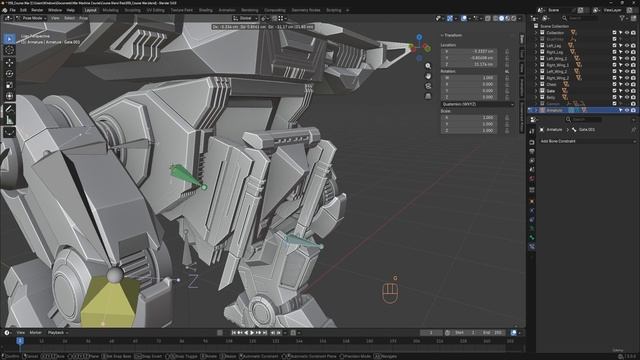BLENDER THE SCI-FI WAR MACHINE 60. 060_Belly Hatch Rig And Mirroring Legs