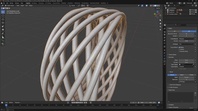BLENDER THE SCI-FI WAR MACHINE 57. 057_Adding Wires And Central Coil To The Cannon