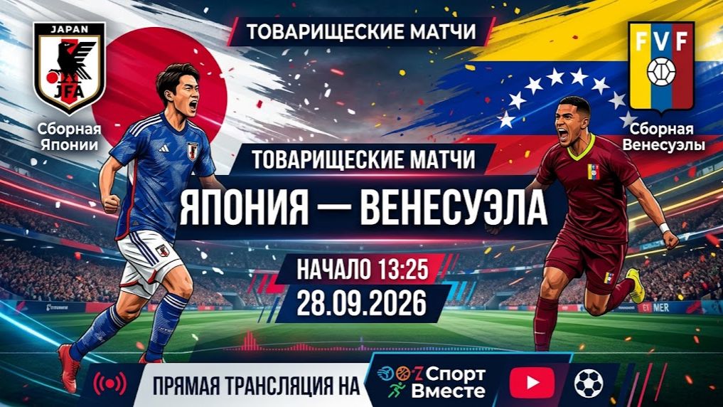 Япония — Венесуэла Футбол Сборные. Товарищеские матчи Прямая Трансляция