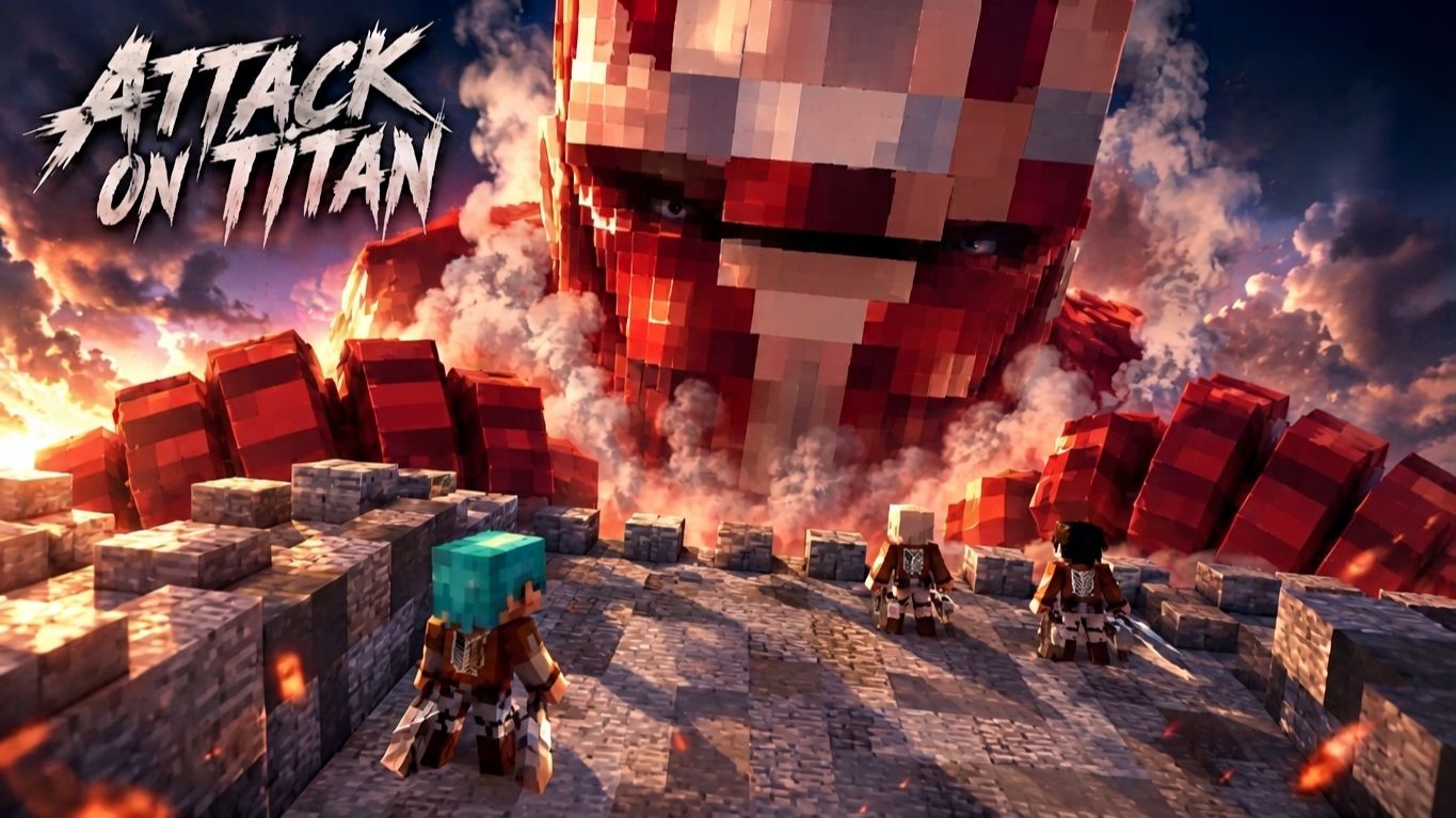 Клип : АТАКА ТИТАНОВ  | Attack On Titan Minecraft Music Video