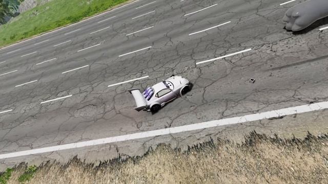 Большой и маленький каток-монстр против поездов | BeamNG.Drive