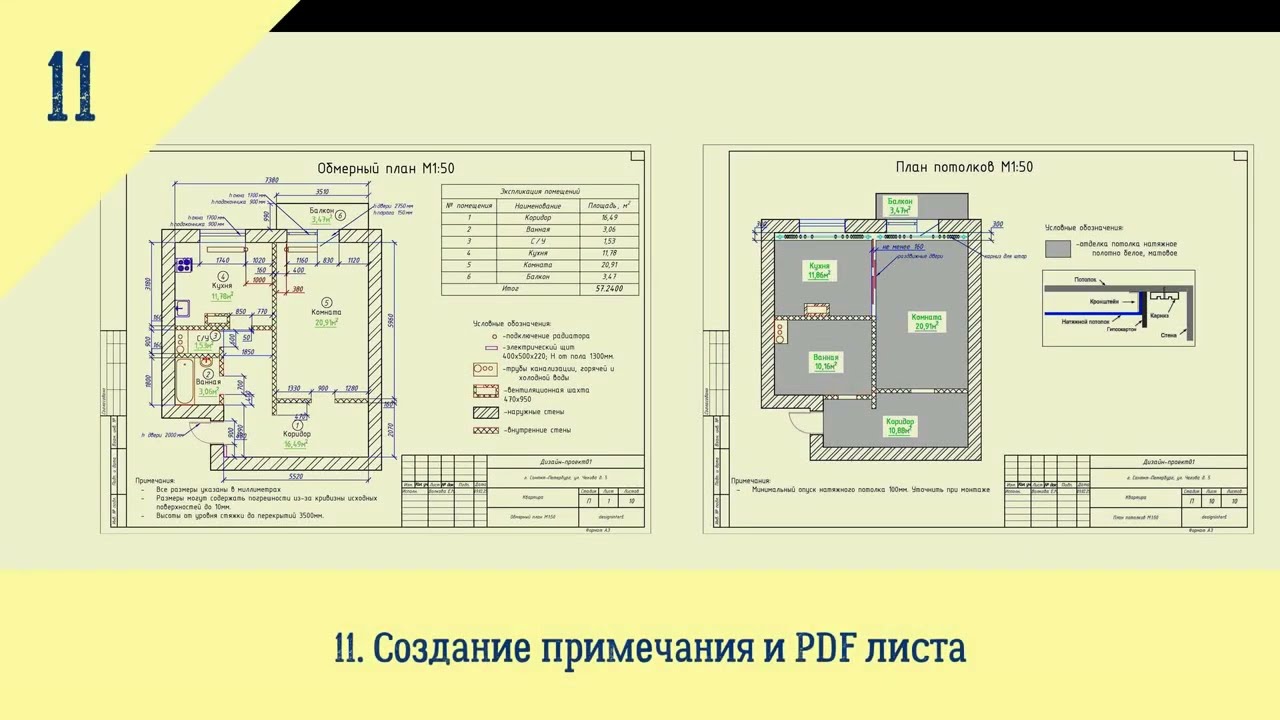 11 Создание примечания и PDF листа в AutoCAD. Обмерный план. #автокад #autocad