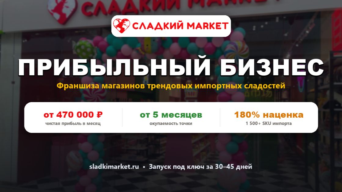 Франшиза сладкий маркет - будущее франчайзинга!