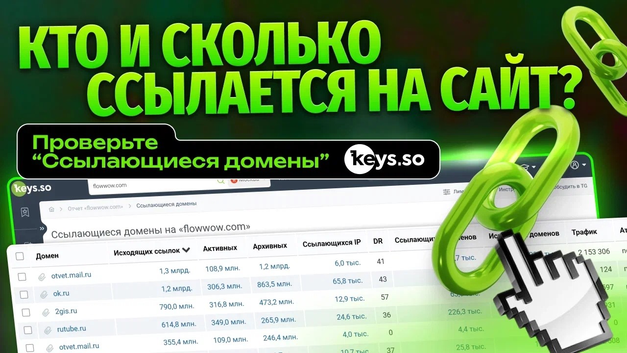 Кто и сколько ссылается на сайт? Проверьте ссылающиеся домены