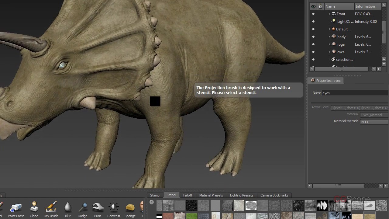 27 урок - Продвинутый моделинг в 3dsMax и Mudbox (Динозавр)