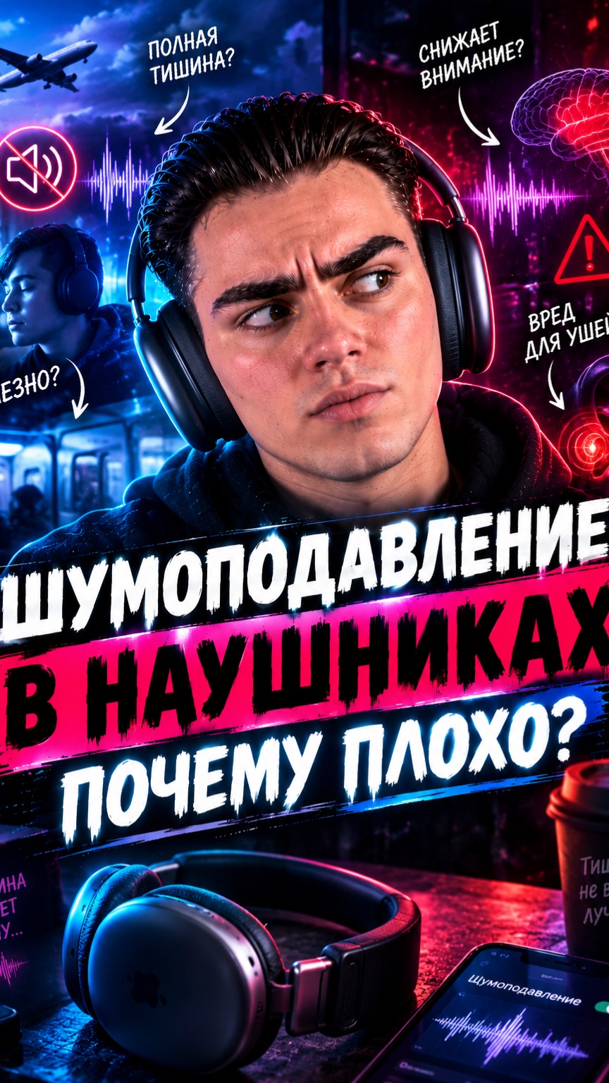 ШУМОПОДАВЛЕНИЕ В НАУШНИКАХ | ЧЕМ ПЛОХО?