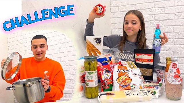 Настя и Саша ЧЕЛЛЕНДЖ еда разных стран мира Challenge My Little Nastya