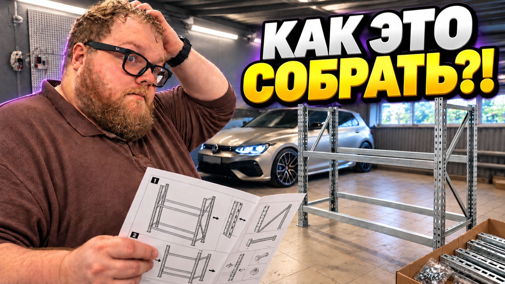 T2x2 ПОВЕРИЛ В БЫСТРУЮ И ЛЁГКУЮ СБОРКУ  СТОЙКА ДЛЯ КОЛЁС И GOLF R