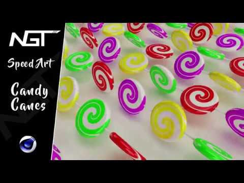 Candy Canes In C4D (Next Gen Tech)